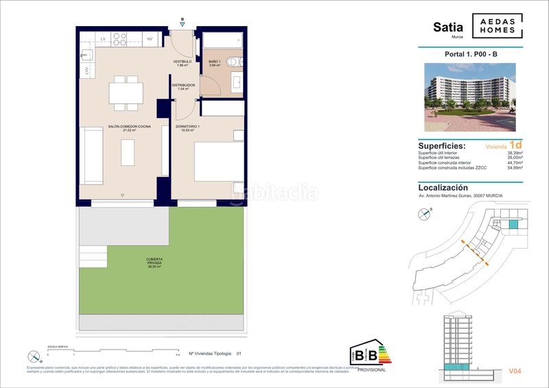 Foto bad1f703-931b-4a0d-8b0a-1f7087d2a220. Pis 54m<sup>2</sup> amb aparcament piscina a Juan Carlos I Murcia