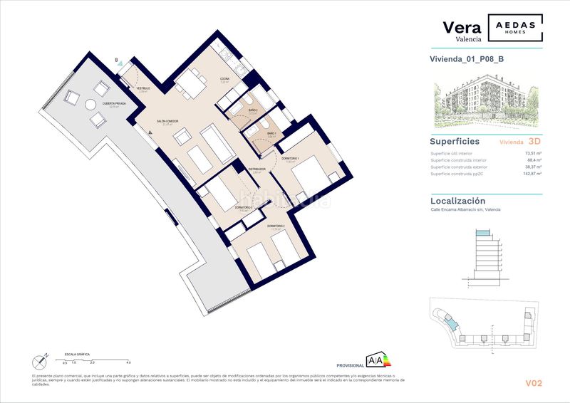 Foto 11040e52-cf14-4779-9c65-92caf9d60dee. Pis 73m<sup>2</sup> amb piscina a Nou Benicalap Valencia