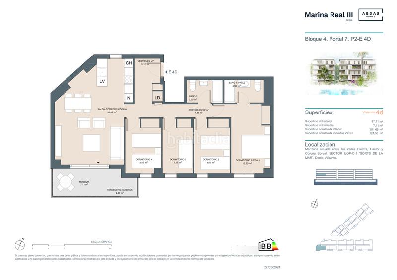Foto 6c9de522-7611-4430-a5b0-c60588b2e5c8. Etagenwohnung 102m<sup>2</sup> mit heizung parking pool in El Montgó Dénia