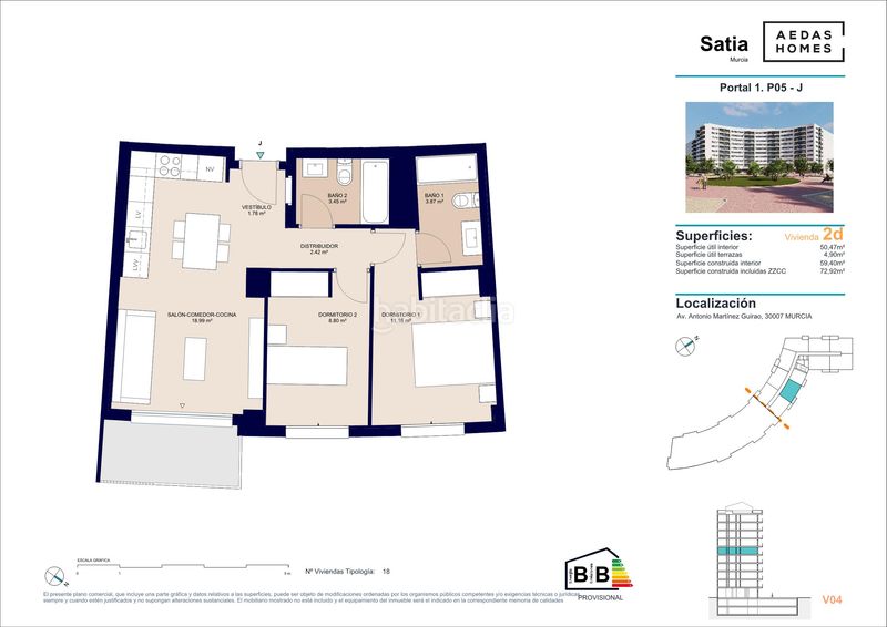 Foto 007b09e4-7016-4c89-9d6f-8cffb5c6c011. Pis 72m<sup>2</sup> amb aparcament piscina a Juan Carlos I Murcia