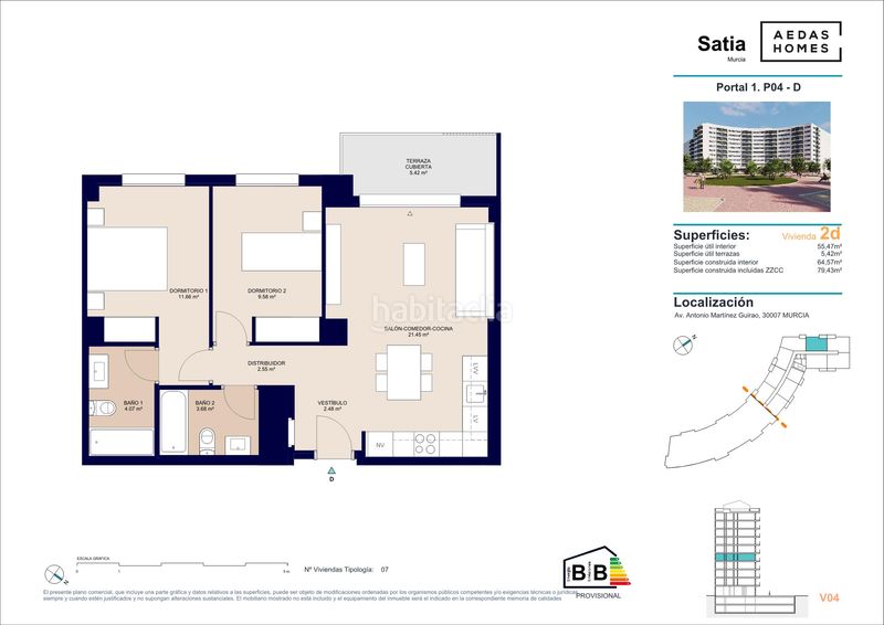 Foto 4b069e7d-70e9-45b8-900c-0d6a7cd721fe. Pis 79m<sup>2</sup> amb aparcament piscina a Juan Carlos I Murcia