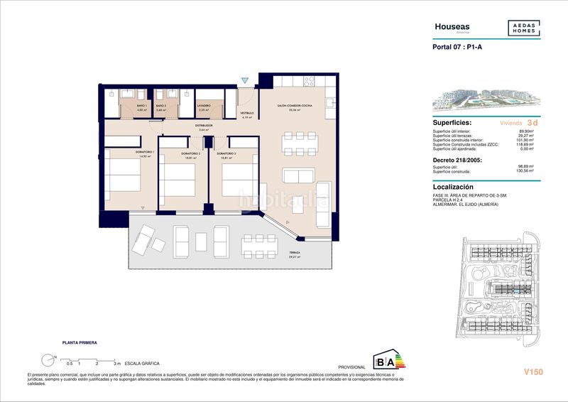 Foto db359493-0318-42a7-b36c-ffec02fd5969. Pis 118m<sup>2</sup> amb aparcament piscina a Almerimar Ejido (El)