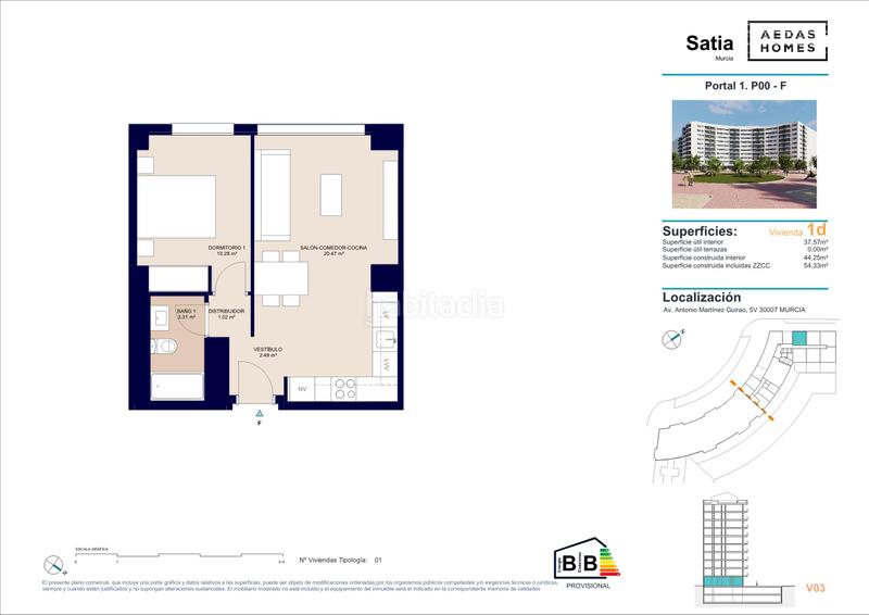 Foto b03bbe24-8a30-4e25-b355-d61017e8cd6c. Flat 54m<sup>2</sup> with parking pool in Juan Carlos I Murcia