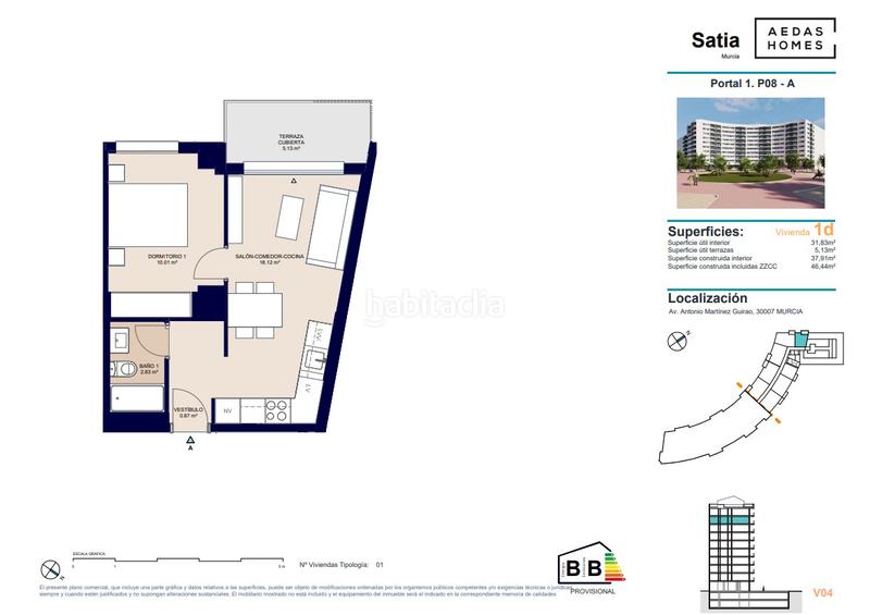Foto 70d50be4-025c-4ce4-85de-0141b8ca9eb6. Appartement 46m<sup>2</sup> avec parking piscine dans Juan Carlos I Murcia