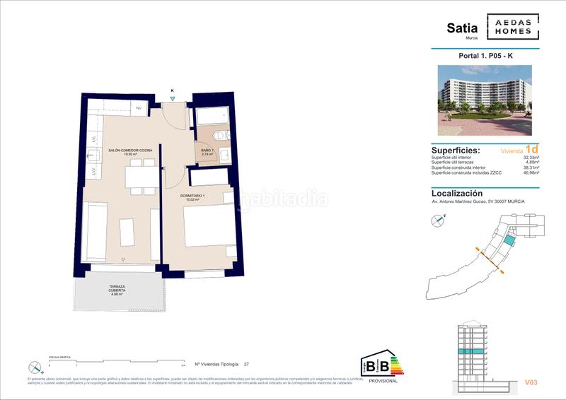 Foto bd531620-b055-4acb-8392-fd9c90ed1319. Flat 46m<sup>2</sup> with parking pool in Juan Carlos I Murcia