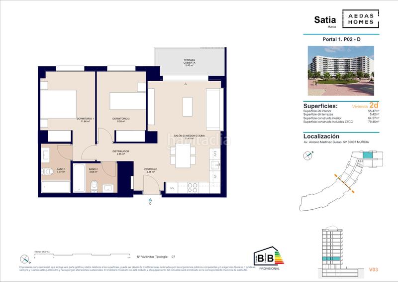 Foto 463cb3f0-5620-462c-a0f7-4bb8b90b1ab8. Appartement 79m<sup>2</sup> avec parking piscine dans Juan Carlos I Murcia