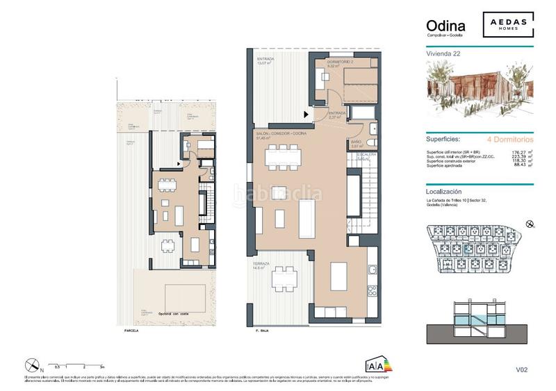 Foto e81ccb6d-8a33-485a-b9b6-0c14b1b46cd4. Casa adossada 223m<sup>2</sup> amb piscina a Godella