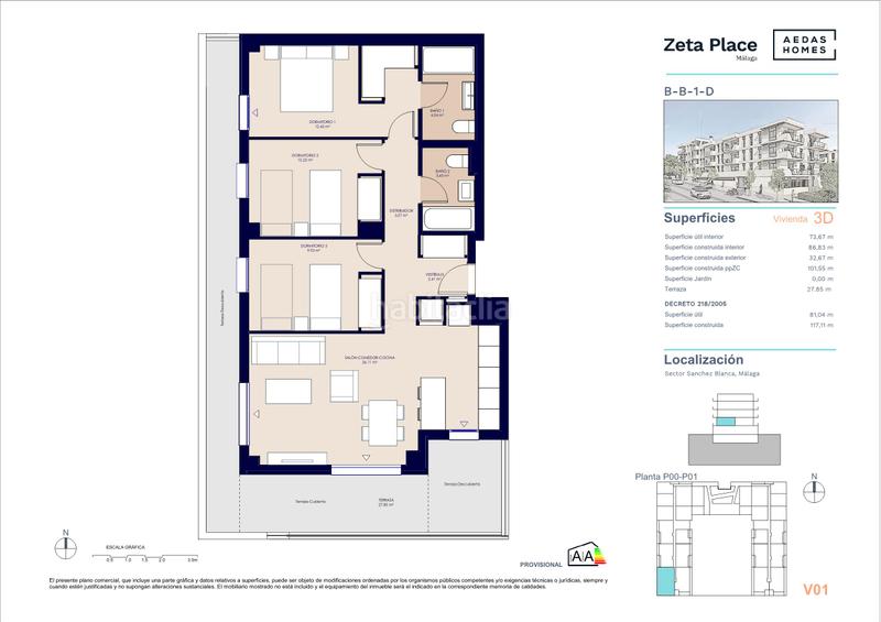 Foto c5a06bb8-e97e-4cfa-bb97-238729f8fd0a. Etagenwohnung 101m<sup>2</sup> mit parking pool in Campanillas Málaga