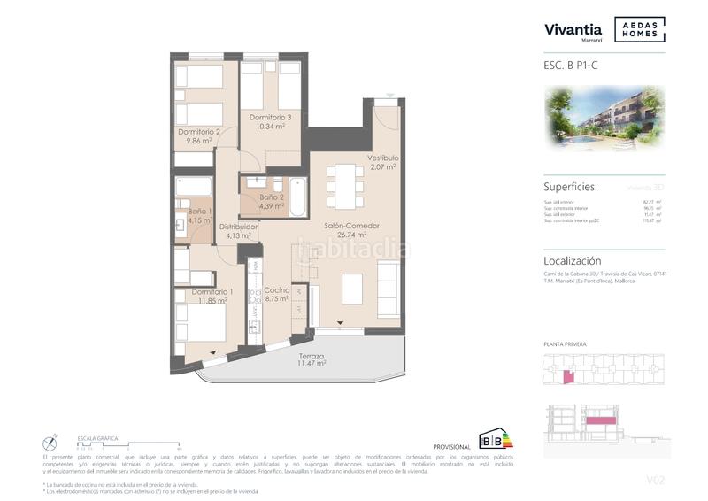 Foto 47737ff2-95c1-4e16-8abd-792ac5c6f0bc. Appartement 116m<sup>2</sup> dans Sa Cabana - Can Carbonell - Ses Cases Noves Marratxí