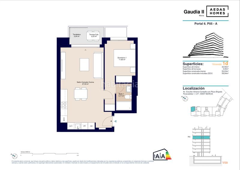 Foto 79c9bf55-22ce-4bd3-ba8b-d7261fa8b6c4. Flat 59m<sup>2</sup> in plaza brigada paracaidista 5 in Juan Carlos I Murcia
