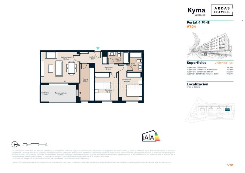Foto a98466dc-e1dd-4cdf-9539-98a75306f6a8. Etagenwohnung 94m<sup>2</sup> mit heizung parking pool in Pinar del Jalón Valladolid