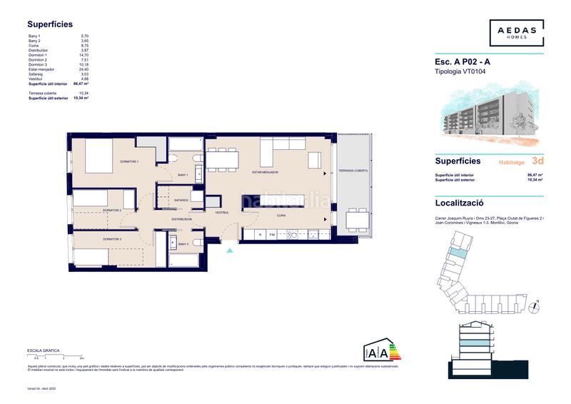 Foto 4a19fe66-b7fc-4273-a251-941d337444b7. Appartement 86m<sup>2</sup> dans plaça de la ciutat de figueres 2 dans Girona
