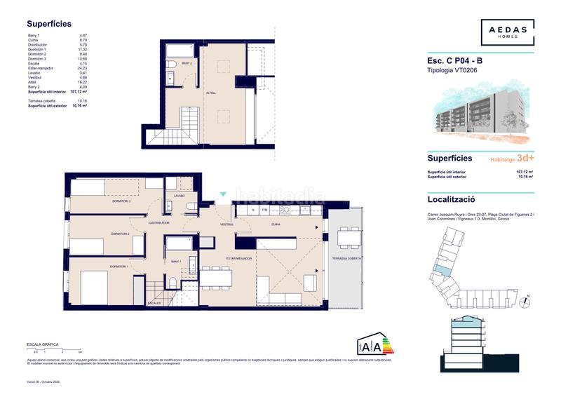 Foto 4f9bcb41-8bdc-4823-a279-3af78d396b72. Dúplex 107m<sup>2</sup> en plaça de la ciutat de figueres 2 en Montilivi Girona