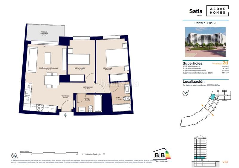 Foto 715f1383-ef98-443d-b617-5e3e51ded4c1. Flat 74m<sup>2</sup> with parking pool in Juan Carlos I Murcia
