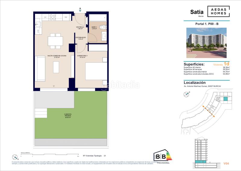 Foto f91080b3-e031-4e77-8358-e2e9a86b7636. Planta baixa 55m<sup>2</sup> amb aparcament piscina a Juan Carlos I Murcia