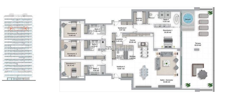 Foto c633d778-6159-46a8-84b6-1d0b494cdb50. Apartamento en Martín Carpena - Torre del Río Málaga
