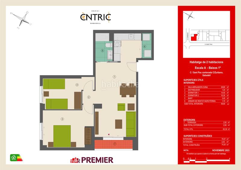 Foto fa4cf434-3d8a-4e16-a04d-1db237738824. Appartement 74m<sup>2</sup> dans carrer dels calders 157 dans Sol i Padrís - Sant Oleguer Sabadell