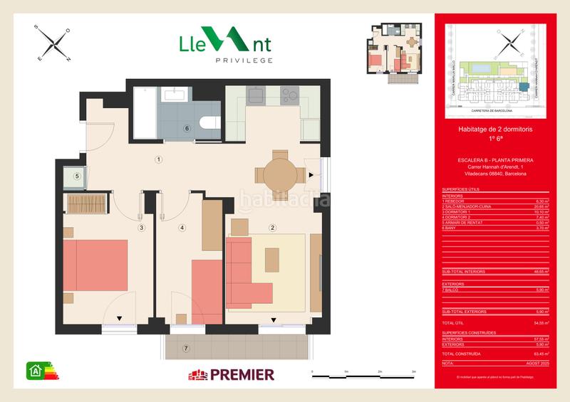 Foto f164d6fe-2f5f-43ea-ba77-34143f67e71c. Flat 63m<sup>2</sup> with heating parking pool in Vilamarina Viladecans