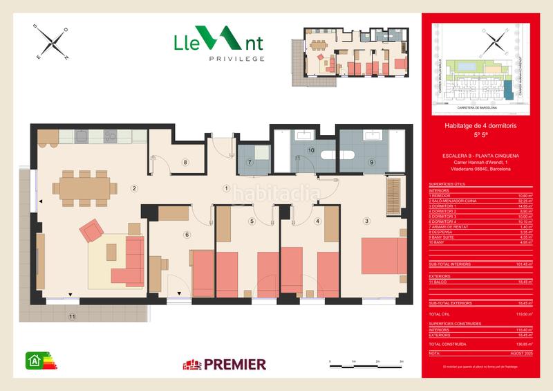Foto cf8cacbd-4601-4208-861f-ce8928f51aad. Appartamento 137m<sup>2</sup> con riscaldamento parcheggio piscina in Viladecans