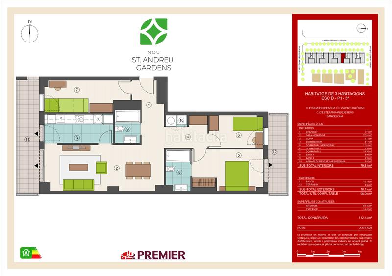 Foto 5b0d9a44-212f-40d5-be6e-a04e0bc8ee21. Pis 112m<sup>2</sup> a carrer de fernando pessoa 20 a Sant Andreu de Palomar Barcelona
