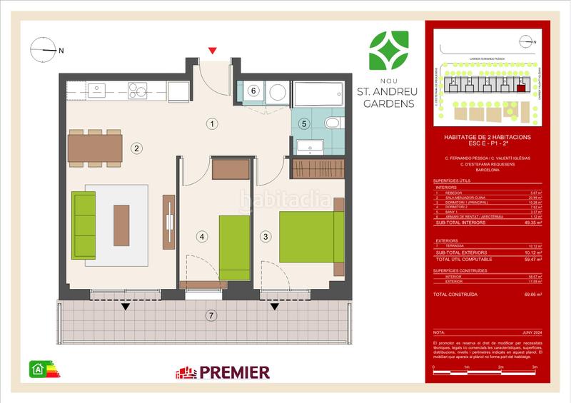 Foto ab1bd351-3f03-418b-8d0b-c723b2ef8d92. Appartement 69m<sup>2</sup> dans carrer de fernando pessoa 20 dans Sant Andreu de Palomar Barcelona