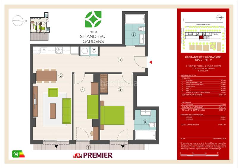 Foto e4ff1ff5-ba65-4719-aa9b-6ddd910f7b79. Appartement 114m<sup>2</sup> dans carrer de fernando pessoa 20 dans Sant Andreu de Palomar Barcelona