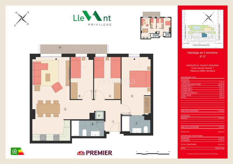 Foto 1535f975-815d-4230-9e8f-d9a1b6ce8e0a. Pis 93m<sup>2</sup> amb calefacció aparcament piscina a Vilamarina Viladecans