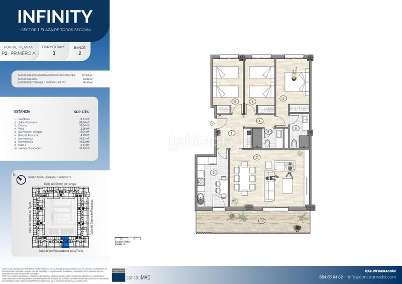 Foto cbbf6f3a-a9de-41d3-a21a-aac94e3b334c. Etagenwohnung 131m<sup>2</sup> mit heizung parking pool in Sector Plaza de Toros Segovia