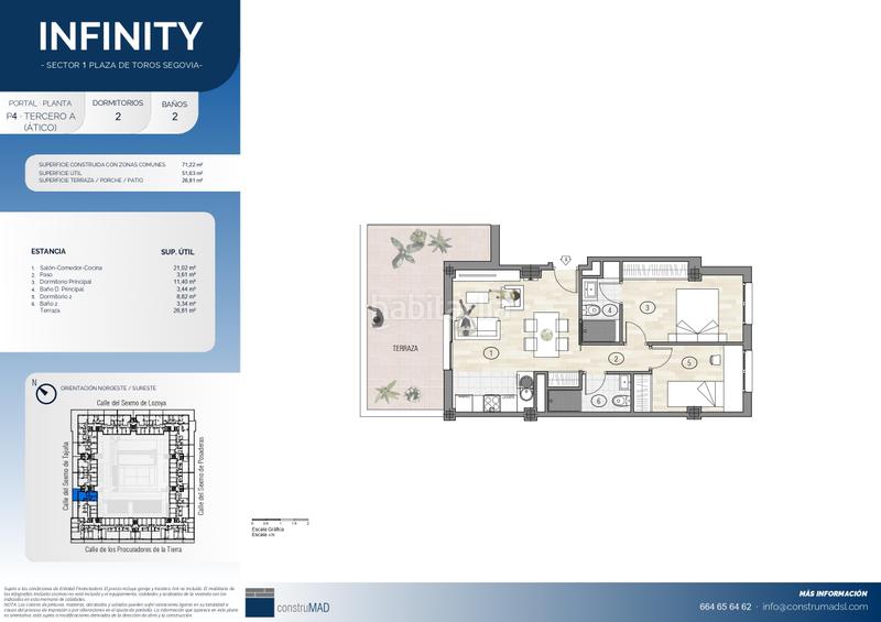 Foto c526d4fb-4105-497d-b80e-074ba4791495. Dachwohnung 71m<sup>2</sup> mit heizung parking pool in Sector Plaza de Toros Segovia
