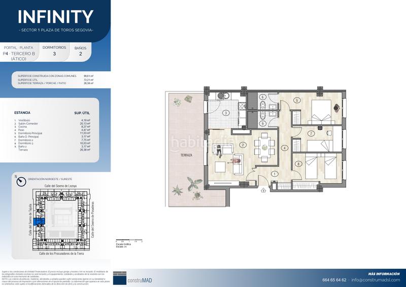 Foto fcfbab61-f8cf-446a-bc7f-b194ed2d98b8. Penthouse 99m<sup>2</sup> with heating parking pool in Sector Plaza de Toros Segovia