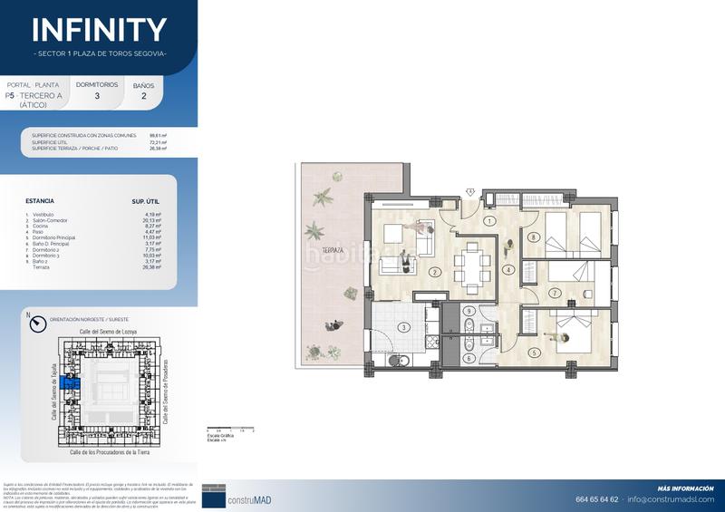Foto 34469438-3d75-4a4a-ac93-e505783d4a2c. Penthouse 99m<sup>2</sup> with heating parking pool in Sector Plaza de Toros Segovia