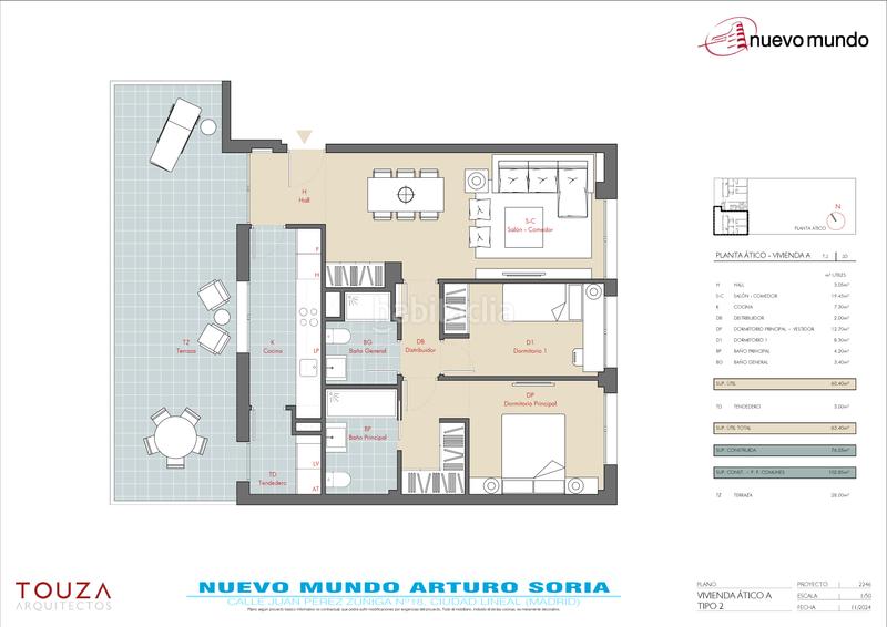 Foto 1585ad07-5f56-42f3-9a21-6f60a988f239. Penthouse 130m<sup>2</sup> in calle de juan pérez zúñiga 18 in Concepción Madrid