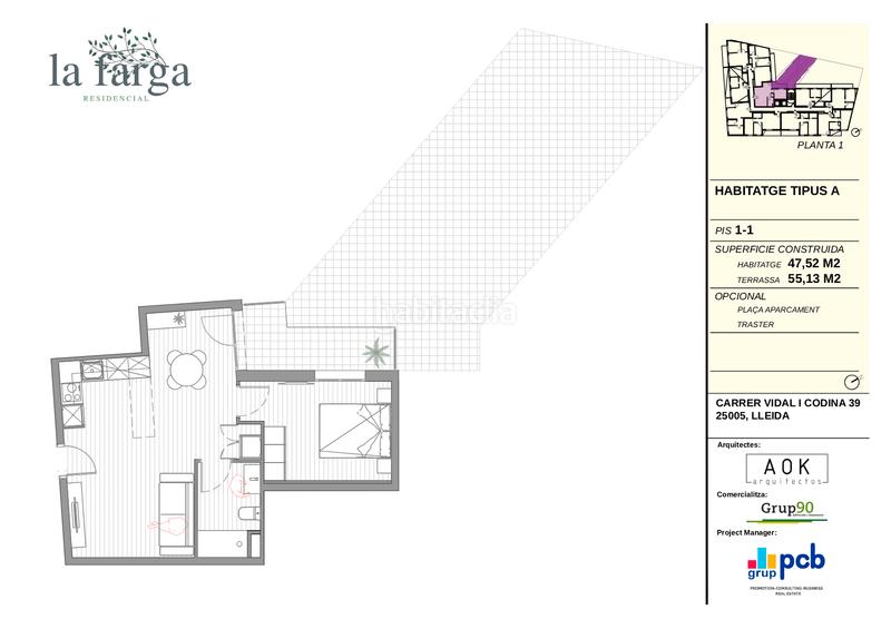Foto bdde0c4d-b3f6-433e-a343-945ef60b5e66. Appartement 47m<sup>2</sup> in carrer vidal i codina 39 in Balàfia Lleida