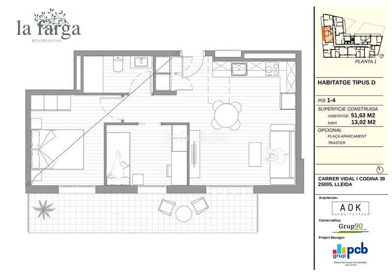 Foto 7ed2e72b-fde6-496f-9a21-5cf6c199699e. Apartamento 51m<sup>2</sup> en carrer vidal i codina 39 en Balàfia Lleida