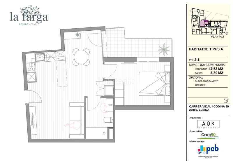 Foto 6fb314f7-16c8-4378-9f99-27d5922db73d. Appartement 47m<sup>2</sup> dans carrer vidal i codina 39 dans Balàfia Lleida