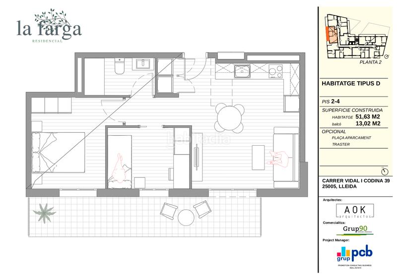 Foto 222932bd-042f-4032-893e-9ea15fdcd6ea. Apartament 51m<sup>2</sup> a carrer vidal i codina 39 a Balàfia Lleida