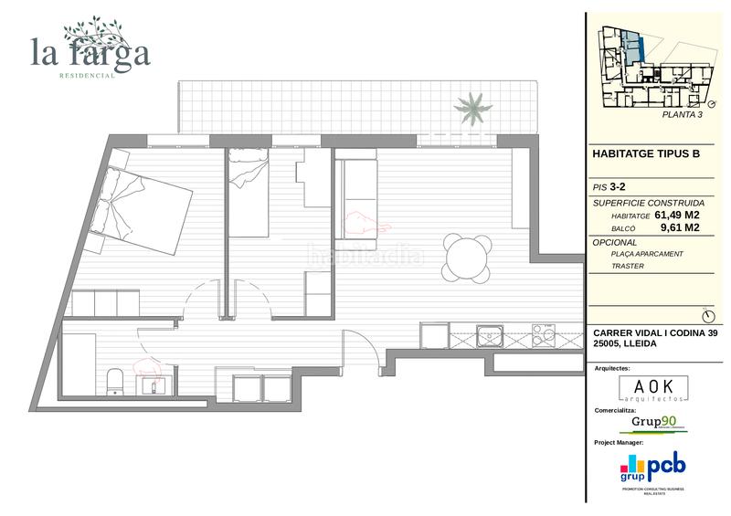 Foto 960bdee0-599b-4071-a6f7-b415721ac30c. Piccolo appartamento 61m<sup>2</sup> in carrer vidal i codina 39 in Lleida