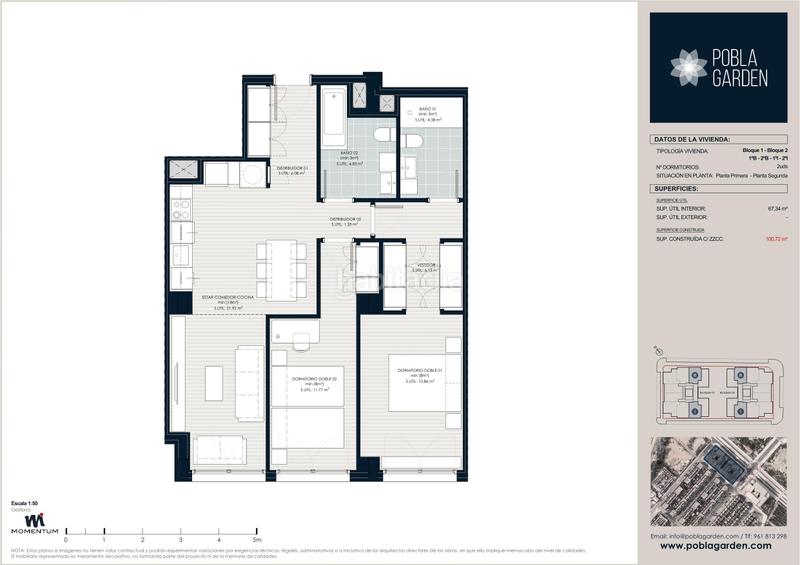 Foto c1e150a2-1bdd-469c-a107-f7aff73f2173. Pis 101m<sup>2</sup> amb piscina a Núcleo Urbano Pobla de Vallbona (la)