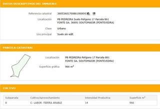 Terreny residencial a Soutomaior. Terreno edificable para vivienda unifamiliar de 966m2 en soutoma