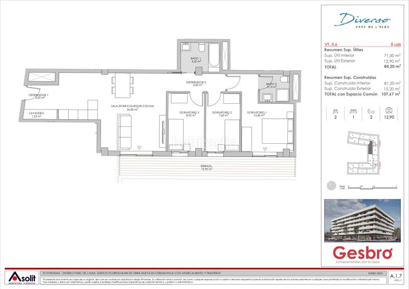 Foto 855b9cd7-bcfb-4cc8-ba0d-3dfdb7ab185b. Etagenwohnung 107m<sup>2</sup> mit pool in Serraparera Cerdanyola del Vallès