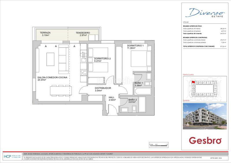 Foto f33a8da9-0d20-4f51-90fa-ae2e0da85ab2. Appartamento 98m<sup>2</sup> con piscina in Los Molinos Getafe