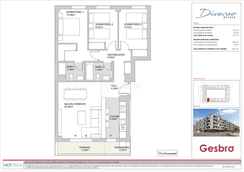 Foto ba6a2b44-f783-45bc-b813-51ba0c3184c1. Appartement 105m<sup>2</sup> avec piscine dans Los Molinos Getafe