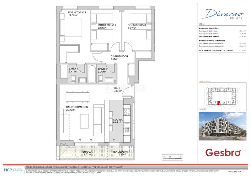 Foto f4d144d1-88b7-473d-b108-a775a3646813. Etagenwohnung 181m<sup>2</sup> mit pool in Los Molinos Getafe
