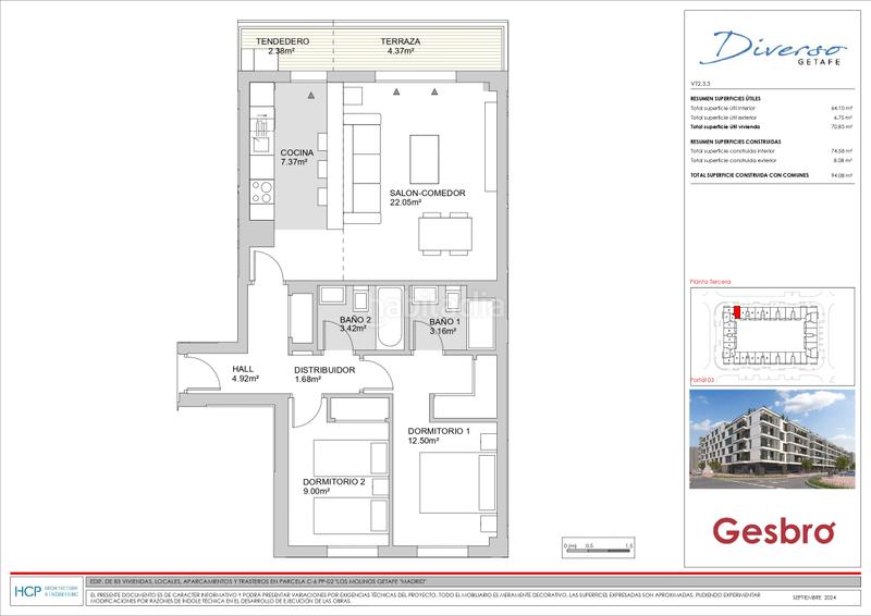 Foto e9433f73-6324-44b3-a7be-78d30030fd2b. Appartamento 94m<sup>2</sup> con piscina in Los Molinos Getafe