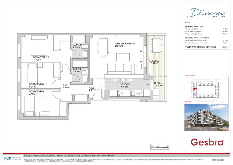 Foto 293f6983-73c3-4d53-a556-1c1669a097ee. Appartement 103m<sup>2</sup> avec piscine dans Los Molinos Getafe