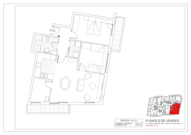 Foto c18ee3c5-e440-4c67-8481-0f9a5b895a41. Appartement 75m<sup>2</sup> dans avinguda dels països catalans 86 dans Vic