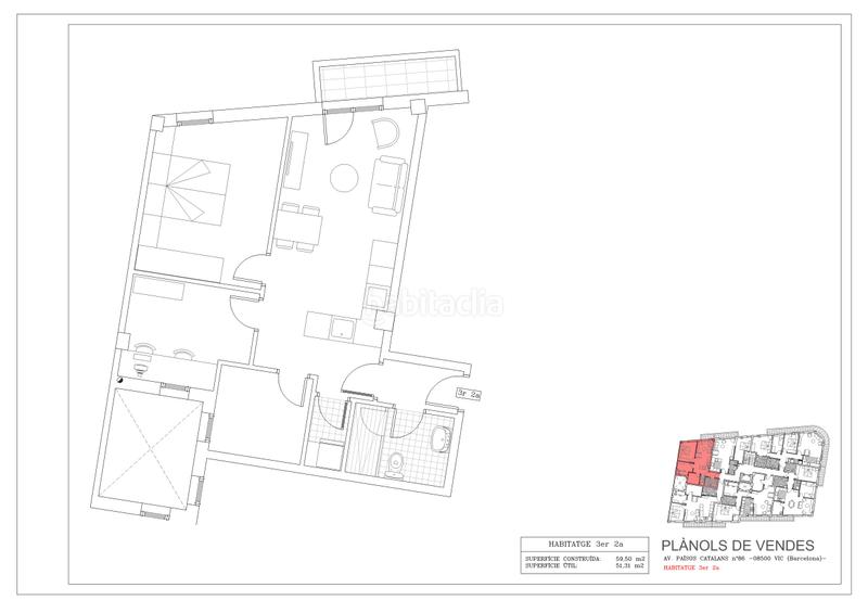 Foto 06b2a0e0-1581-446f-9194-46df6909ec10. Flat 59m<sup>2</sup> in avinguda dels països catalans 86 in Estadi-Santa Anna Vic