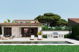 Xalet a Establiments. Nueva villa de estilo rústico en venta en establiments, palma de