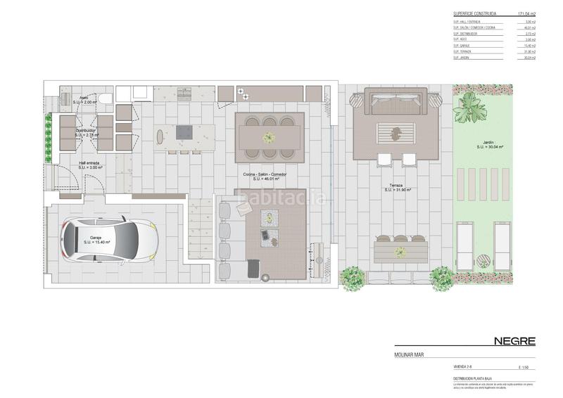 Foto cf3665a1-6a0e-419f-9538-5ffcbba1a14c. Haus 203m<sup>2</sup> mit heizung parking pool in Es Portixol-Es Molinar Palma de Mallorca