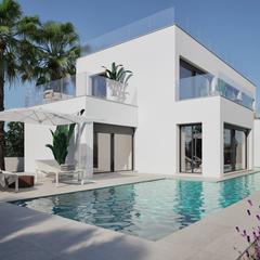 Casa en Campos. Moderna villa de nueva construcción, piscina privada, jardín pri